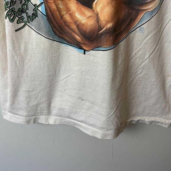 Vintage 90s Going for the Big Bucks T Shirt Cream Large L USA Single Stitch - Picture 11 of 16